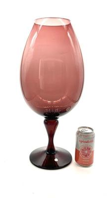 Italian Empoli amethyst compote vase, ht. 19 in.