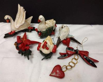 SIX HOUSE OF HATTEN 1989 TWELVE DAYS OF CHRISTMAS ORNAMENTS