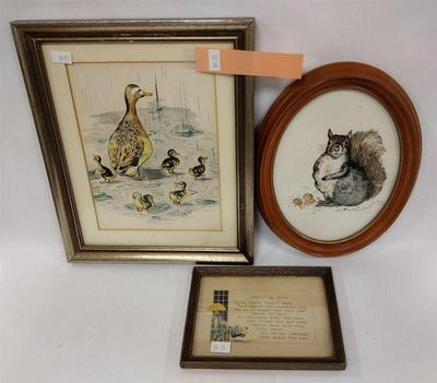 THREE SMALL FRAMED PRINTS