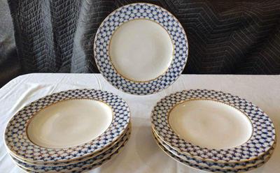 Imperial russian cobalt net dinner plates