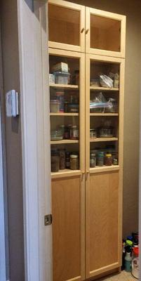 Very tall wood cabinet