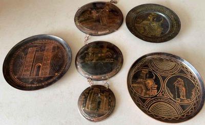 Etched copper brass wall hangings