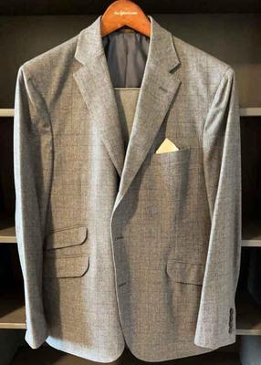 Brooks brothers gray plaid suit