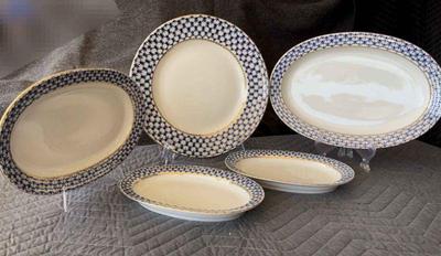 Imperial russian lomonosov cobalt net platters