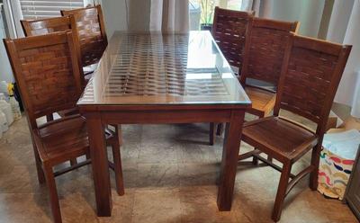 Teak table with chairs