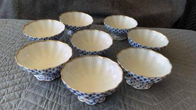Imperial russian lomonosov cobalt net ice cream dishes