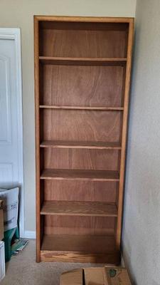 Tall wood bookshelf