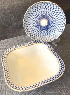 Imperial russian lomonosov cobalt net bowls set 1