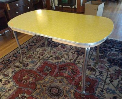 50s yellow Formica dining table