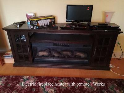 faux fireplace heater with remote.  works
