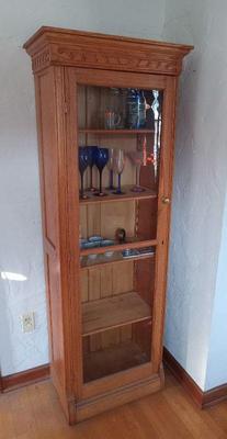 Eastlake period oak display cabinet