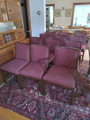 Set 12 upholstered dining chairs