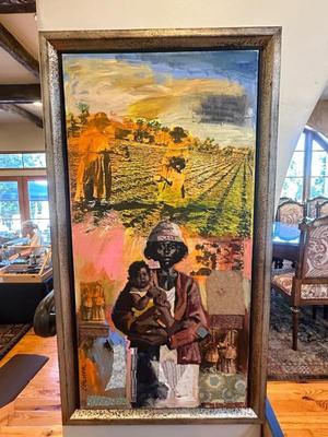 C. Palmer
"Mama Dream Bigger"
mixed media on canvas 48x24"