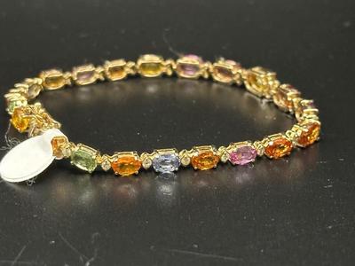 Sapphire and Diamond bracelet on 14k gold setting