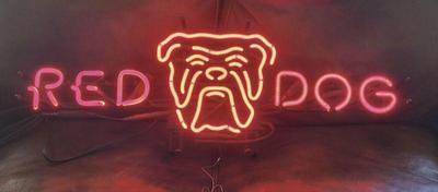 Vintage 1994 red dog neon beer sign