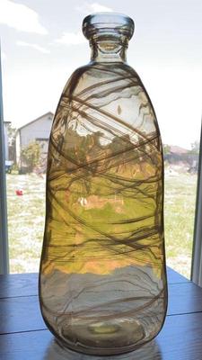Large blown glass bottle