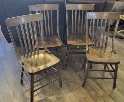 Antique oak chairs x4