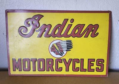 Indian metal motorcycle sign