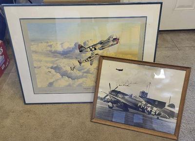 Signed wwii plane prints
