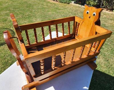 vintage doll cradle