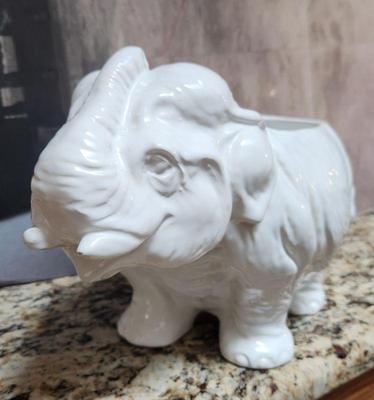 Sale Photo Thumbnail #130: Ceramic elephant planter.