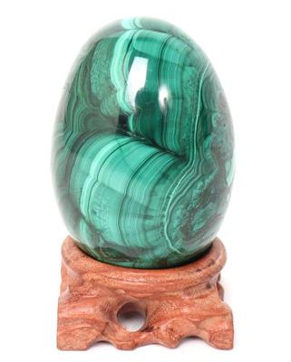 Lot 277 lovely polished raw malachite egg