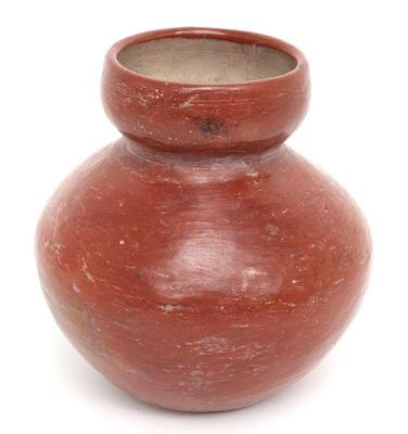 Lot 216 pre columbian terracotta redware water vessel
