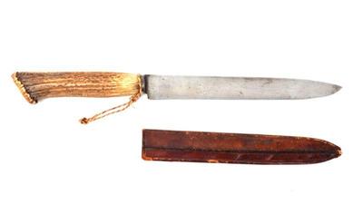 Lot 39 large stag handle knife wsheath