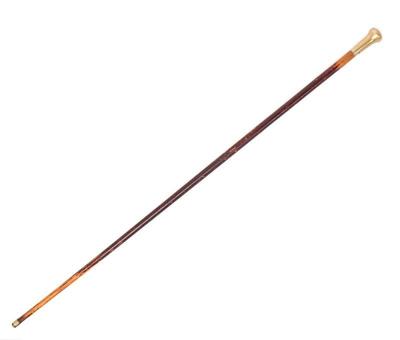 Lot 117 vintage wood cane with brass handle base