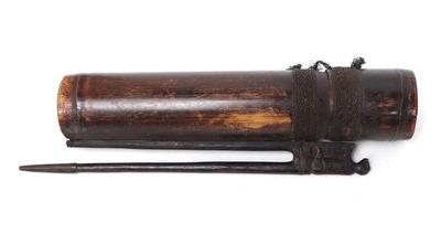 Lot 156 indonesian bamboo rattan quiver wdarts