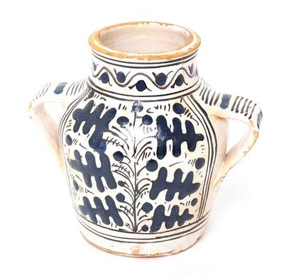 Lot 233 fine italian oak leaf style vase with handles