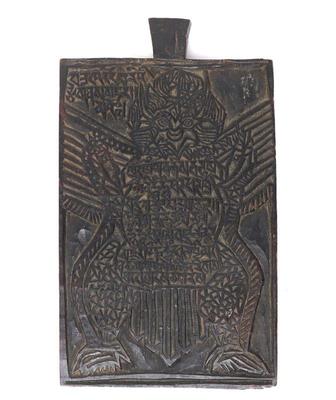 Lot 322 indonesian wood carved textile stamp