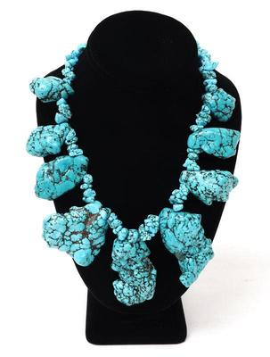 Lot 265 turquoise squash blossom necklace