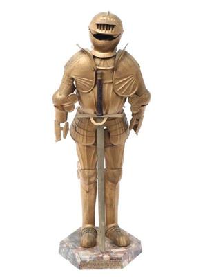 Lot 183 miniature suit of armour on custom stand