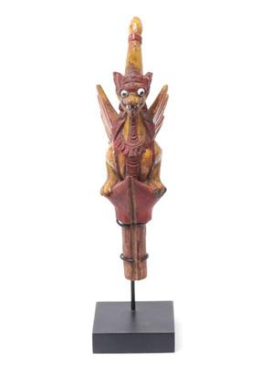 Lot 324 fun indonesian ceremonial wood bottle stopper