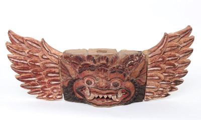 Lot 321 bali wood carved temple post support