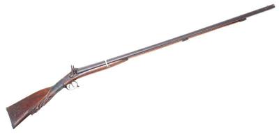 Lot 132 double barrel percussion shotgun