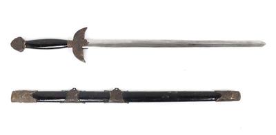 Lot 72 chinese jian straight sword with scabbard