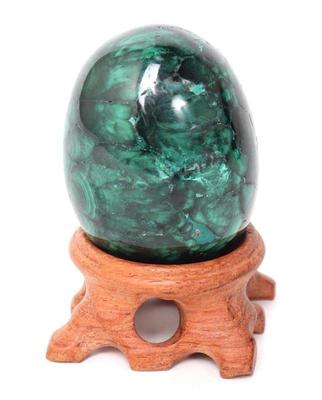 Lot 278 deep green malachite polished egg