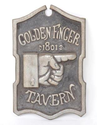 Lot 420 golden finger tavern 1801 plaque