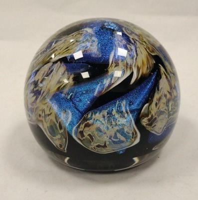 J. COLLINS ART GLASS PAPER WEIGHT