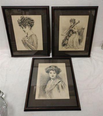 THREE GIBSON GIRL ARTIST PROOFS