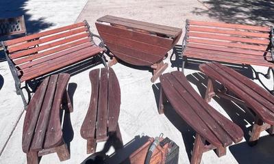 7 piece wooden furniture set