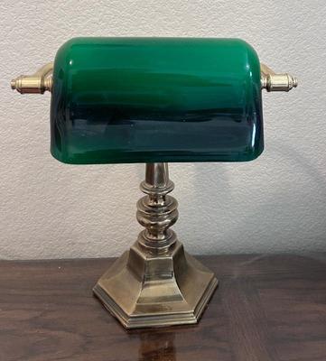 Vintage Green Bankers Lamp
