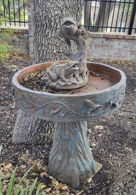 Heavy concrete birdbath