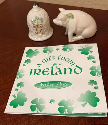 Belleek pig bell +