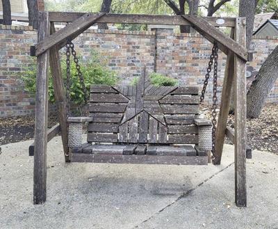 Outdoor wood a frame swing