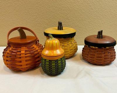 Longaberger pumpkin baskets with lids