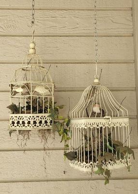 Metal decorative birdhouses x2