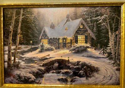 Thomas kinkade limited edition winter light cottage